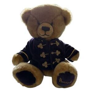 Harrods 2000 Christmas Merlin Bear Hand Puppet Plush w/ Purple Jacket 12" Rare